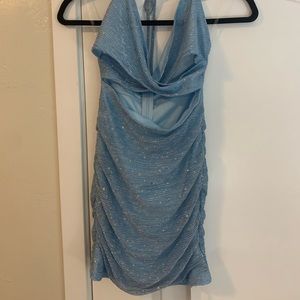 Blue sparkle mini dress